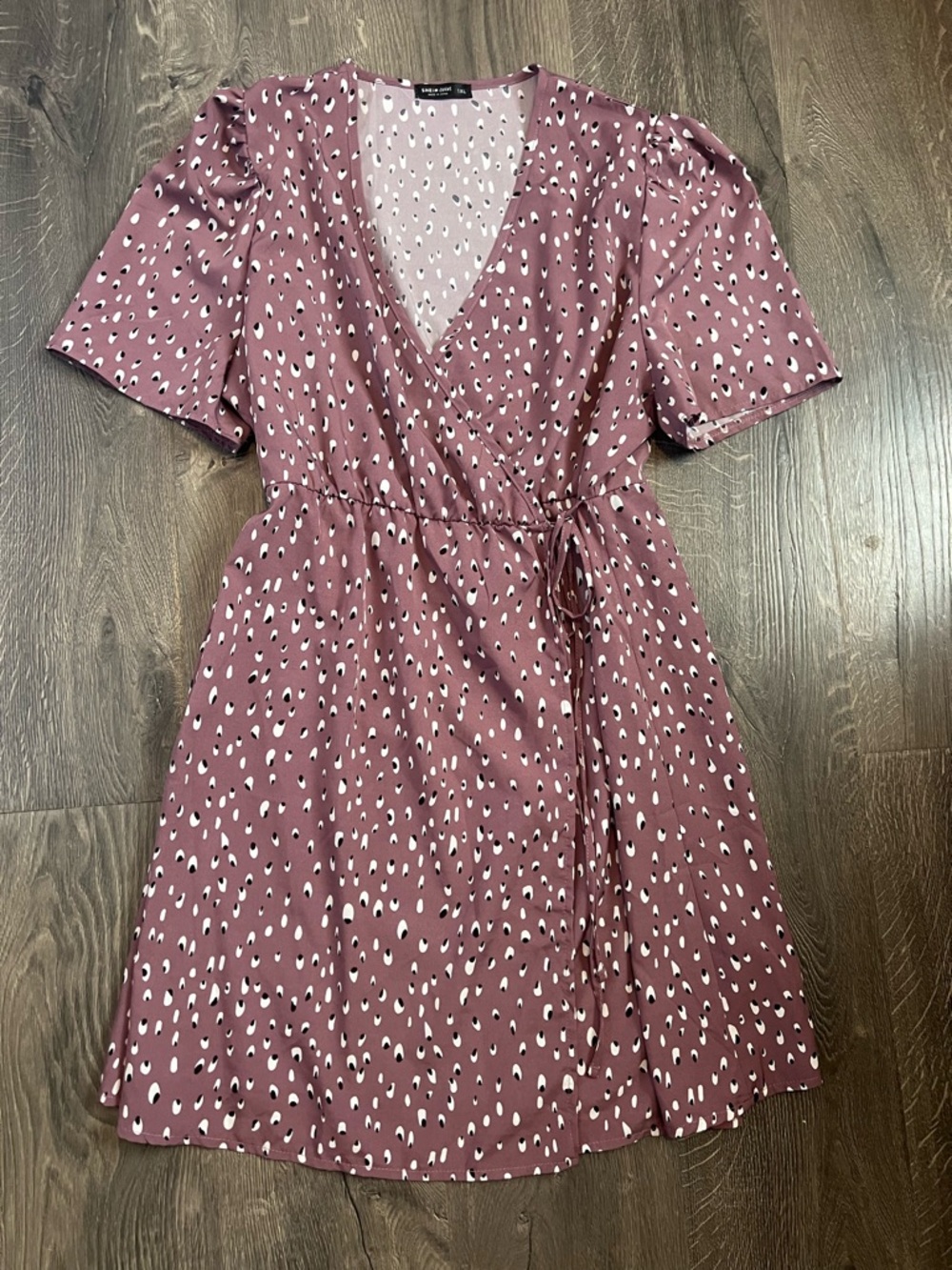 Women's Mauve Printed Wrap Dress - Brand: